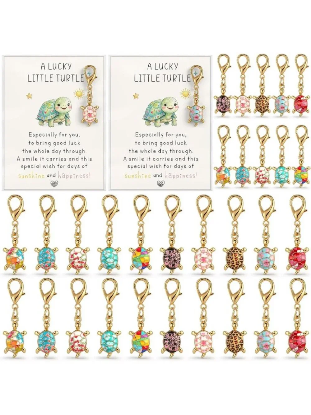 30 Travel Turtle Charms - Inspirational Gifts for Women, Teachers, Nurses